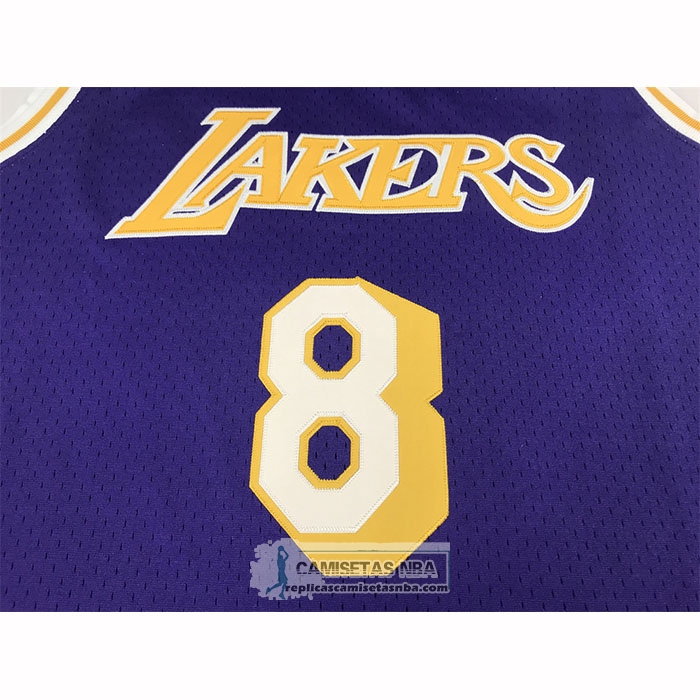 Camiseta Los Angeles Lakers Kobe Bryant NO 8 Autentico 1996-97 Violeta
